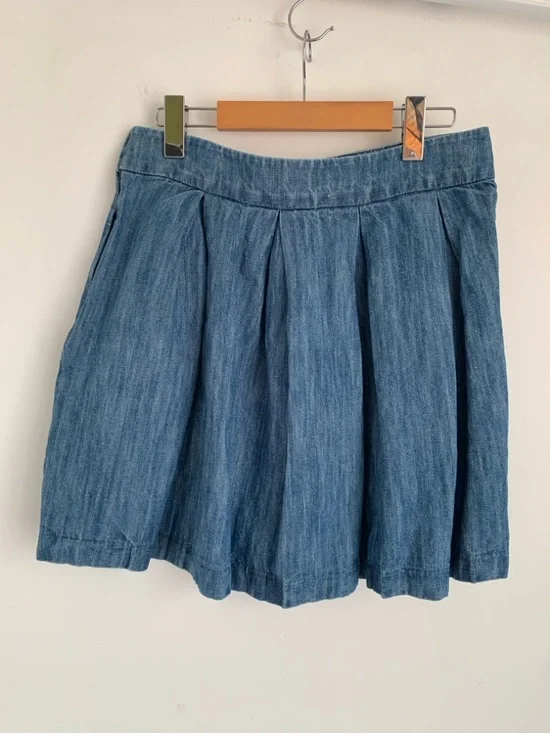 Tommy Hilfiger Denim Pleated Skirt - Picture 6 of 8